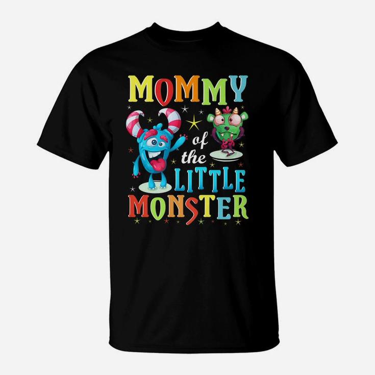 Mommy Of The Little Monster Family Matching Birthday Gift T-Shirt