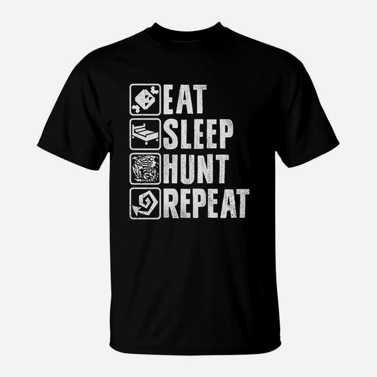 Monster Hunter Video Game Eat Sleep Hunt Repeat T-Shirt
