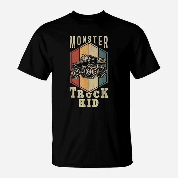 Monster Truck Kid Gifts For Boys Girls Retro Vintage T-Shirt