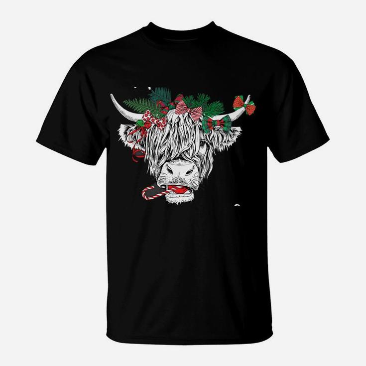 Mooey Christmas Cow Farmer Cowgirl Farm Girl Clothes Women T-Shirt