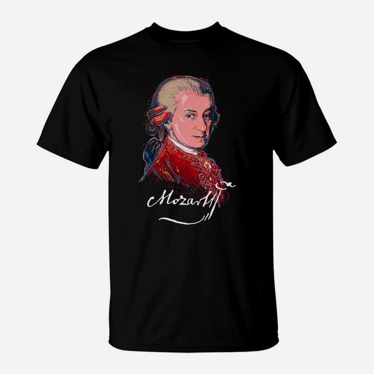 Mozart-Colorful Portrait-Music-Classical-Piano-Composor T-Shirt