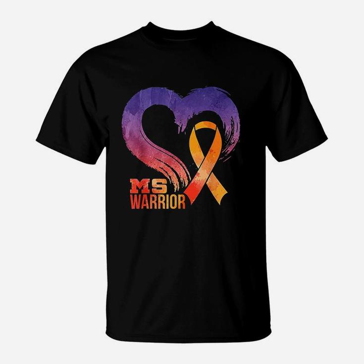 Ms Warrior Heart Multiple Sclerosis Awareness Month T-Shirt