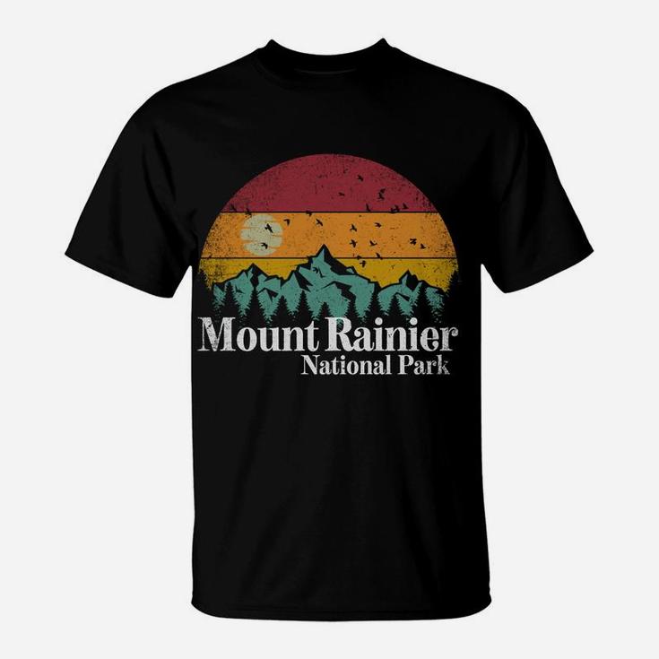 Mt Mount Rainier National Park Retro Style Hiking Vintage Sweatshirt T-Shirt