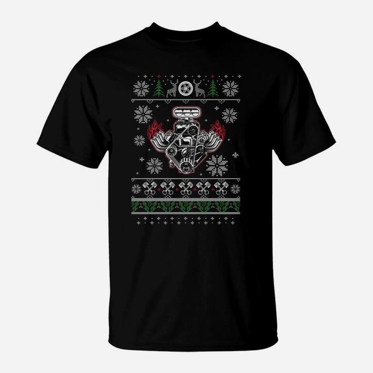 Muscle Car V8 Engine Lovers Ugly Christmas T-Sweatshirt Desi T-Shirt