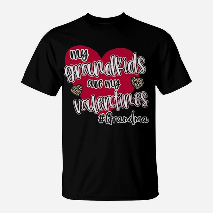 My Grandkids Are My Valentines Grandma Plaid T-Shirt
