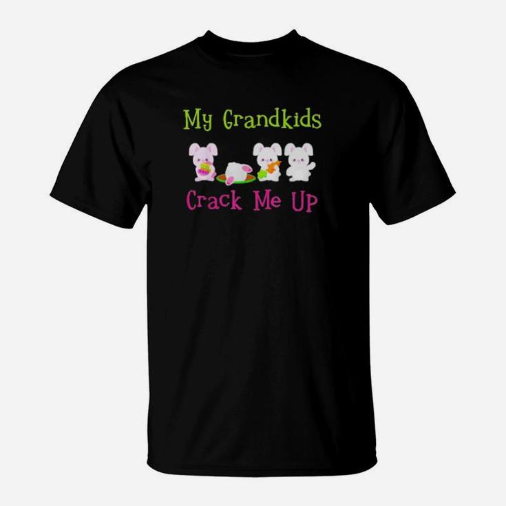 My Grandkids Crack Me Up Easter Bunny For Grandma Grandpa T-Shirt