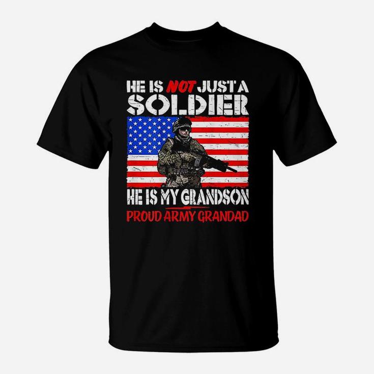 My Grandson My Soldier Proud Army Grandad T-Shirt