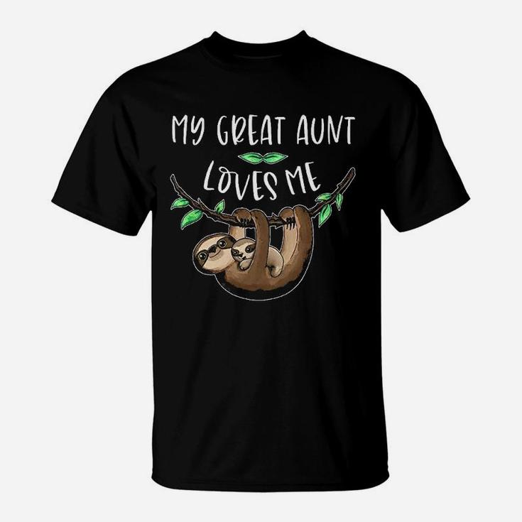 My Great Aunt Loves Me Cute Sloth And Baby Youth T-Shirt