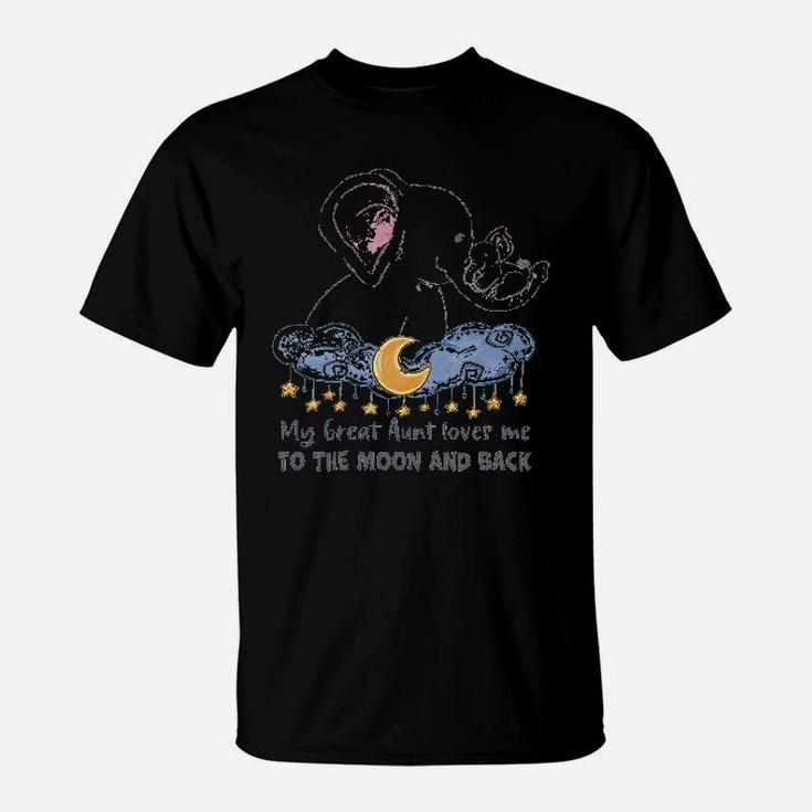 My Great Aunt Loves Me To The Moon And Back Elephant T-Shirt