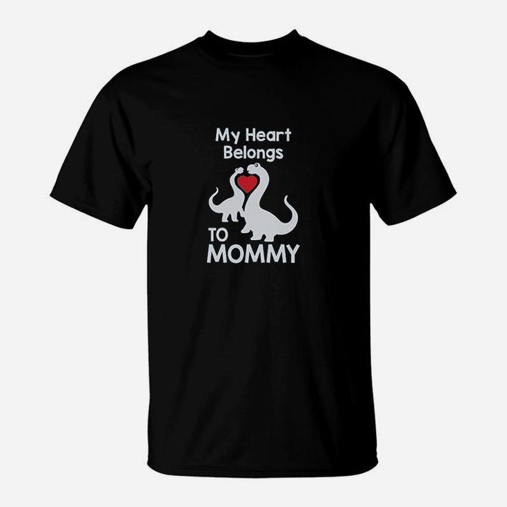 My Heart Belongs To Mommy Cute Trex Love Mothers Day Kids T-Shirt