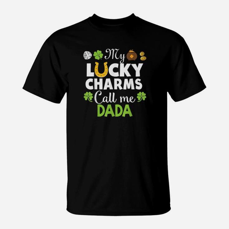 My Lucky Charms Call Me Dada Shamrock St Patrick Horseshoe T-Shirt