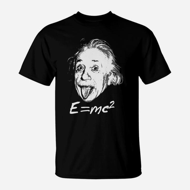 Nerdy Einstein Sticking Tongue Out EMc2 Physics Teacher T-Shirt