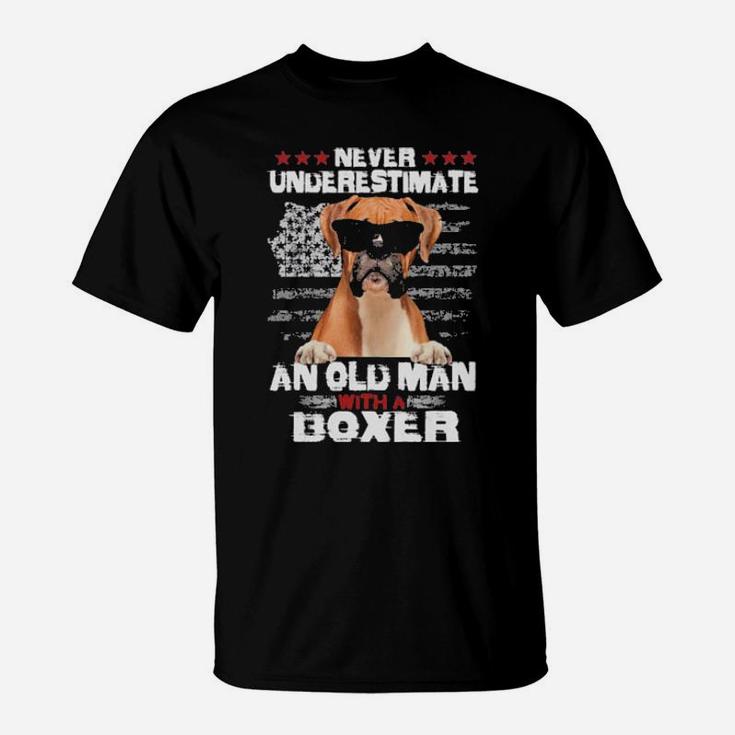 Never Underestimate An Old Man With A Boxer T-Shirt