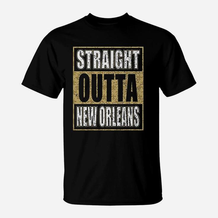 New Orleans Football Fans  Straight Outta New Orleans T-Shirt