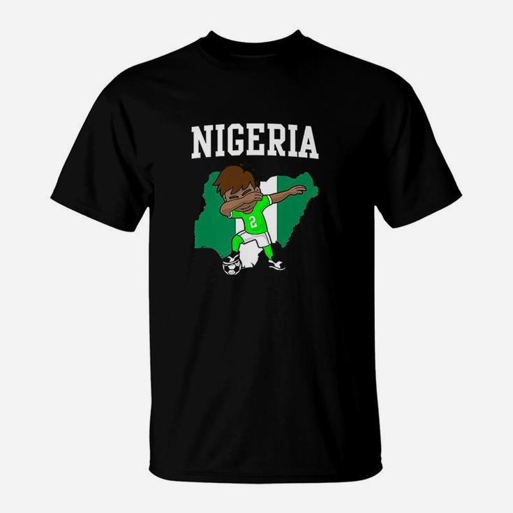Nigeria Soccer Boy Nigerian Dabbing  Football T-Shirt