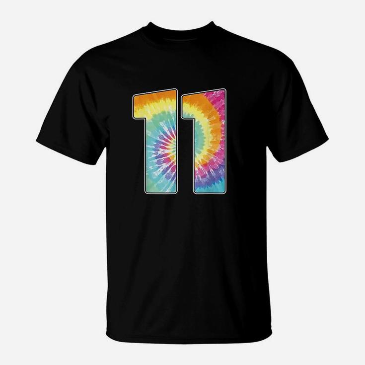 Number 11 Team Event Or 11Th Birthday Tie Dye Gift T-Shirt
