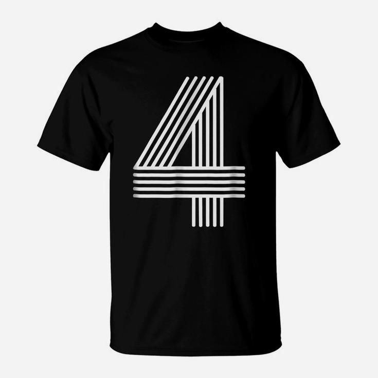 Number 4 Shirt Birthday Gift Numbered Cool Disco T-Shirt