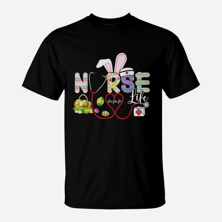 Nurse Bunny Easter Eggs Ears Love Nursing T-Shirt