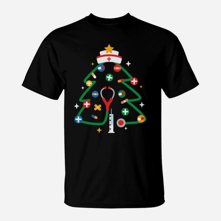 Nurse Christmas Tree Funny Doctor Student Christmas Gift T-Shirt