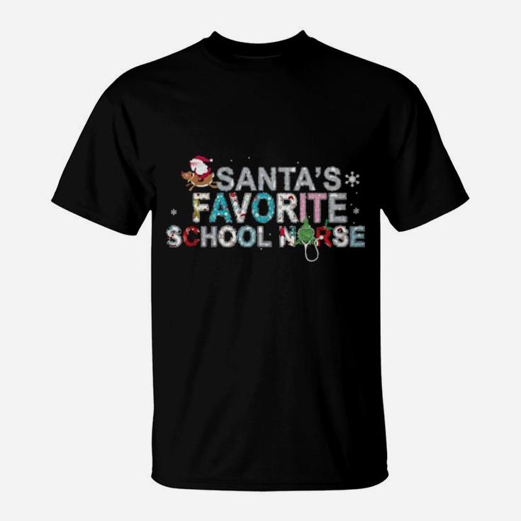 Official Santa's Favorite School Nurse T-Shirt
