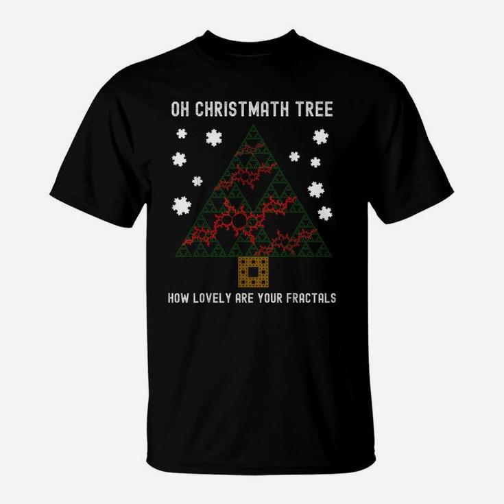 Oh Christmath Tree Lovely Fractals Math Teacher Christmas T-Shirt