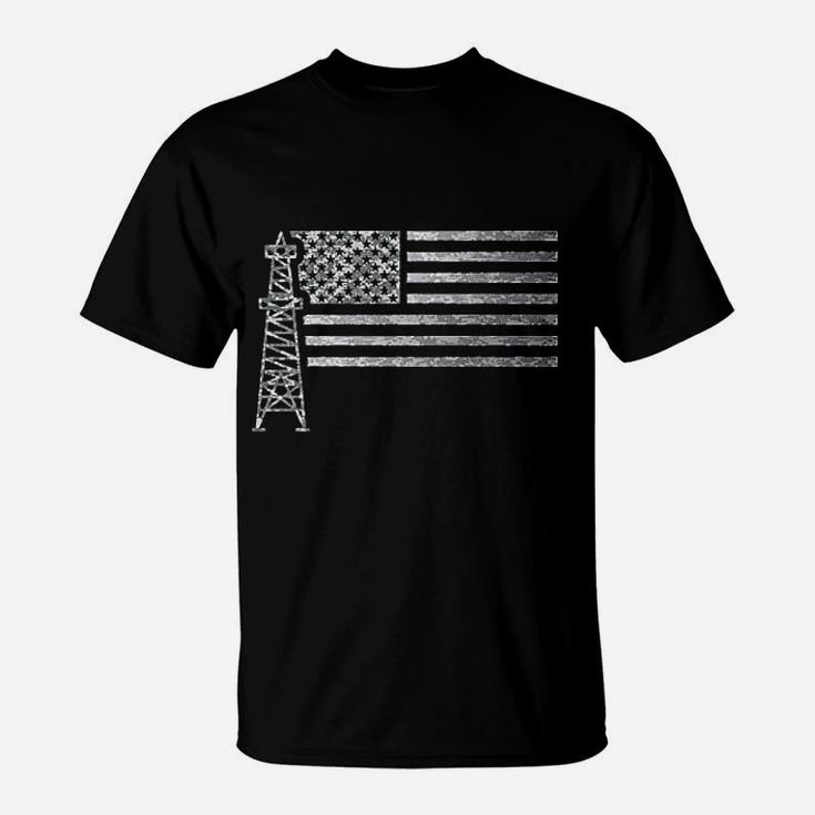 Oilfield Worker American Flag T-Shirt