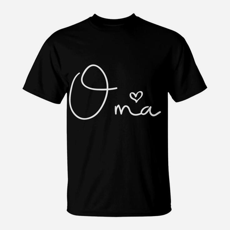Oma Heart For Women Grandma Christmas Mother's Day Birthday T-Shirt