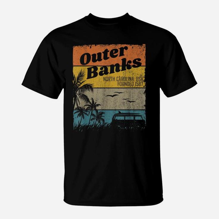 Outer Banks Nc Retro Beach Surfing Pogue Life Outer Banks T-Shirt