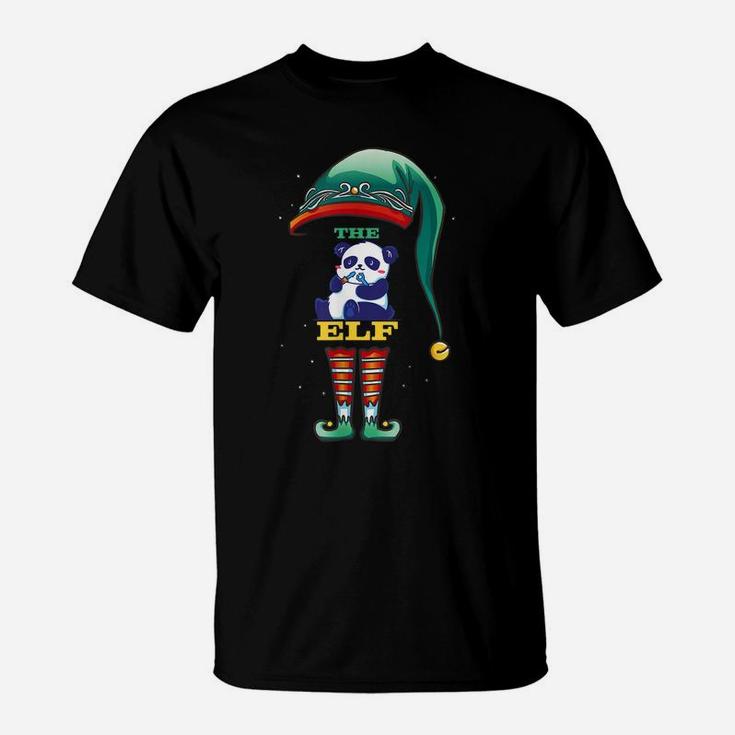Panda Elf Family Panda Team Matching Christmas Group T-Shirt