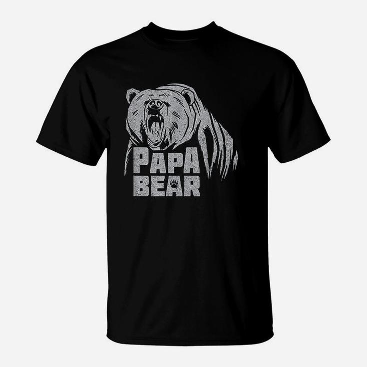 Papa Bear Daddy Father Roaring Grizzly Fathers Day Gift T-Shirt