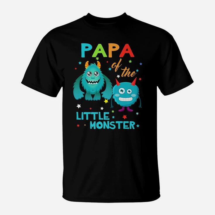 Papa Of The Little Monster Birthday Monster T-Shirt