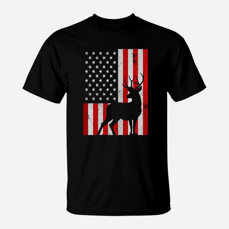 Patriotic Deer Hunting Shirts For Men Hunting Season Apparel T-Shirt