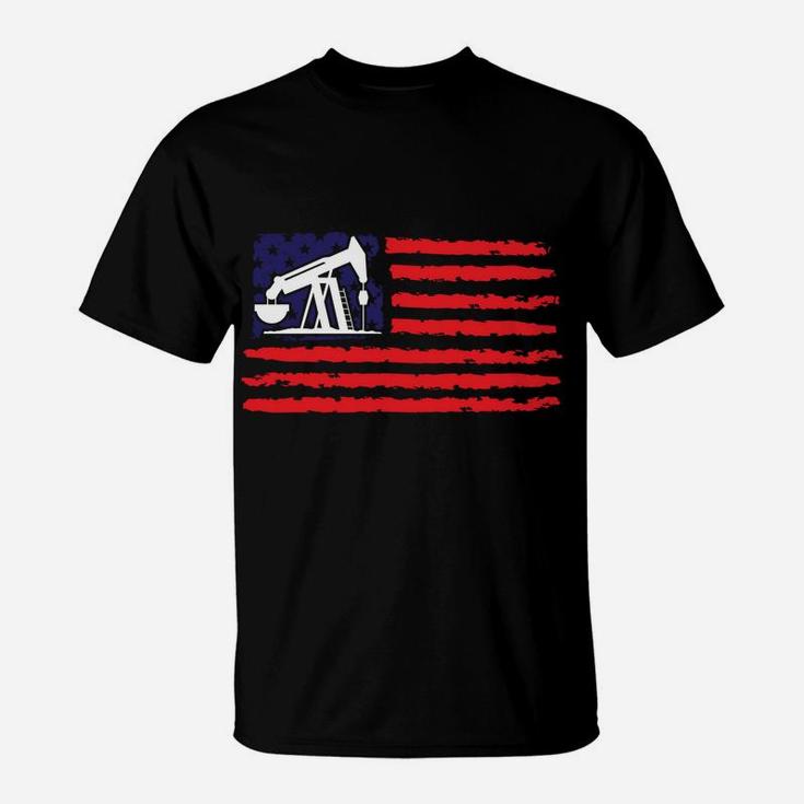 Patriotic Gift For American Roughneck Usa Oil & Gas Industry T-Shirt