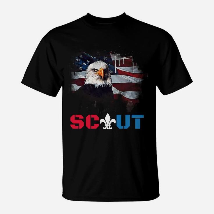 Patriotic Scout Boy Girl Scouting Lover Us Flag Eagle Sweatshirt T-Shirt