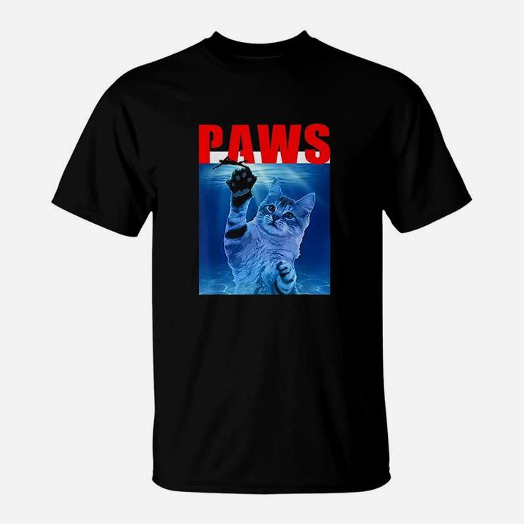 Paws Funny Cat Arody For Shark And Cat Lovers T-Shirt
