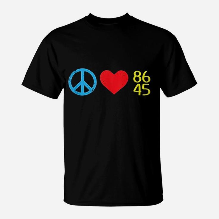 Peace Love 8645 Funny Impeach Resist 86 45 T-Shirt