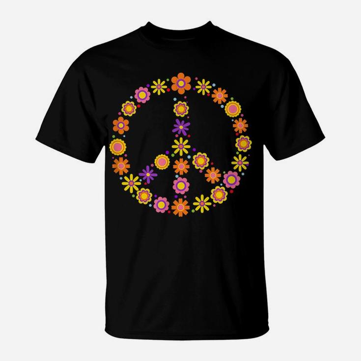 Peace Sign Flower Hippie Costume 60S 70S T-Shirt