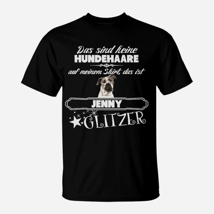 Personalisiertes Hundeliebhaber T-Shirt 'Glitzerstaub' mit Namen
