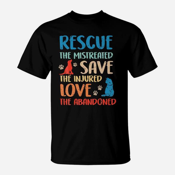 Ph Vintage-Animal Rescue Dog-Cat Lovers Costume Pet-Owners T-Shirt
