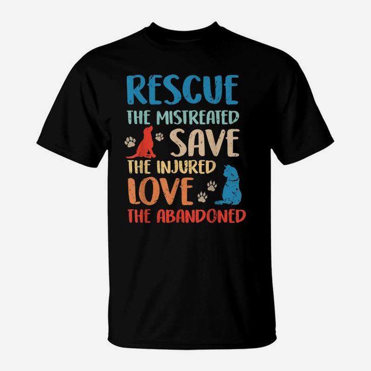 Ph Vintage Animal Rescue Dog Cat Lovers Costume Pet Owners T-Shirt