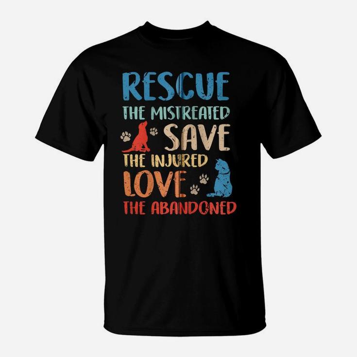 Ph Vintage Animal Rescue Dog Cat Lovers Costume Pet Owners Zip Hoodie T-Shirt