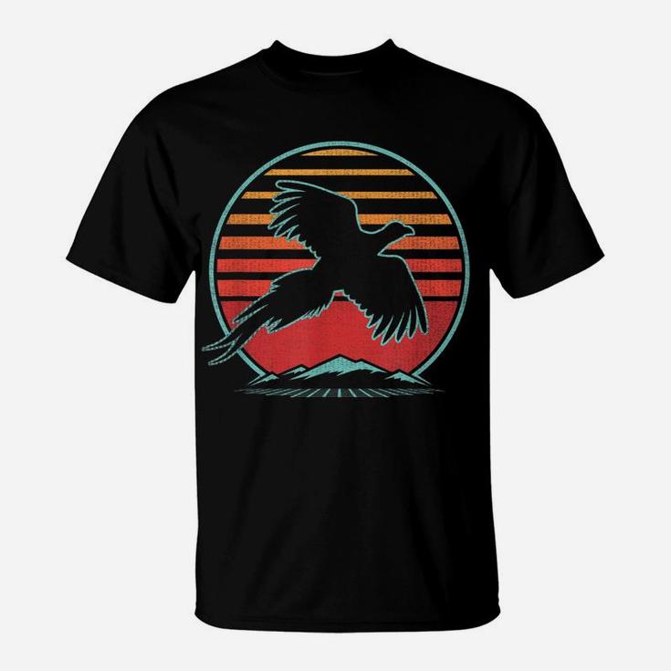 Pheasant Hunting Retro Vintage 80S Style Birding Gift T-Shirt
