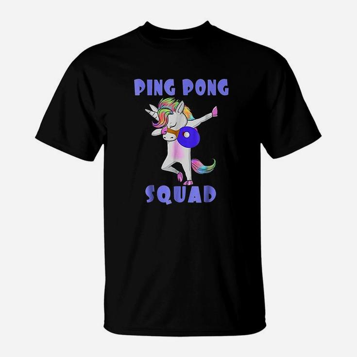 Ping Pong Squad Dabbing Unicorn Funny Table Tennis T-Shirt