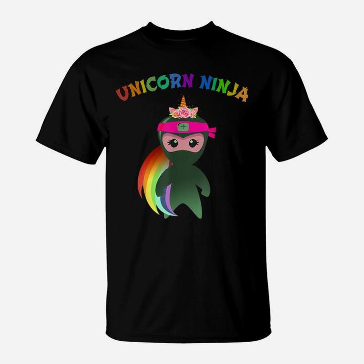 Pink Unicorn Ninja Disguise Spy Girls Kids & Teachers Squad T-Shirt
