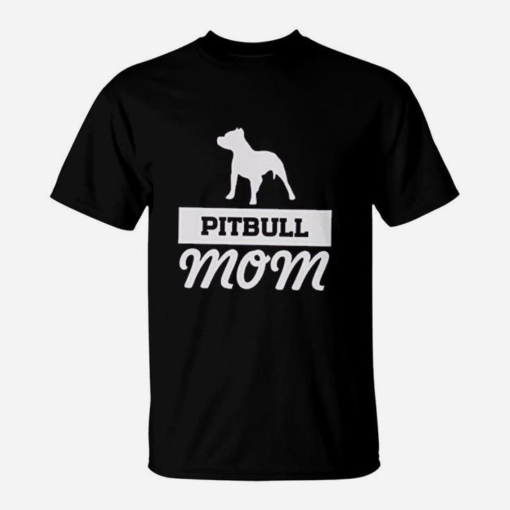 Pitbull Mom Off Shoulder Dog Mom Flowy Top Cute Mom Gifts T-Shirt
