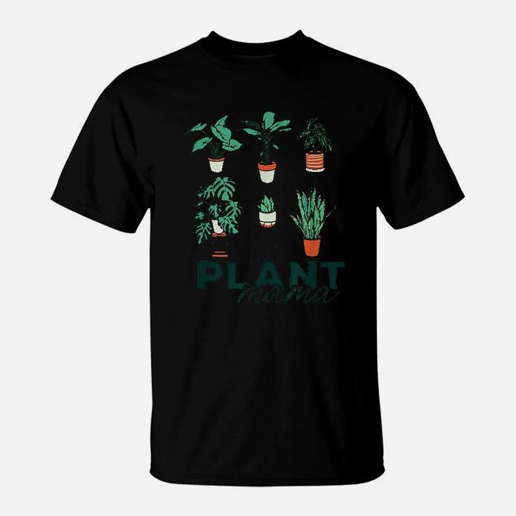 Plant Mama Illustrated Potted House Plants Gardening T-Shirt