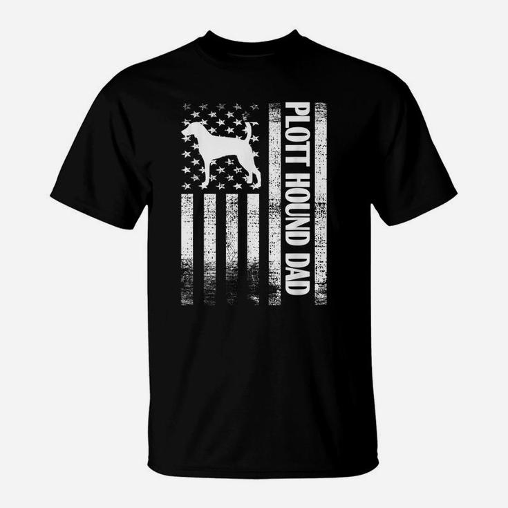 Plott Hound Dad American Flag Plott Hound Dog Owner T-Shirt