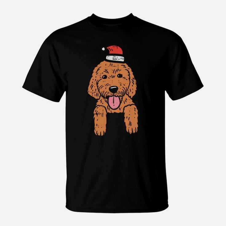 Pocket Goldendoodle Santa Hat Christmas Animal Pet Dog Gift T-Shirt