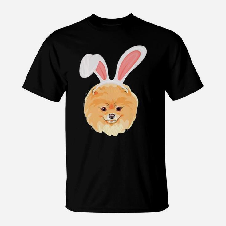 Pomeranian Dressed As Easter Bunny With Rabbit Ears T-Shirt