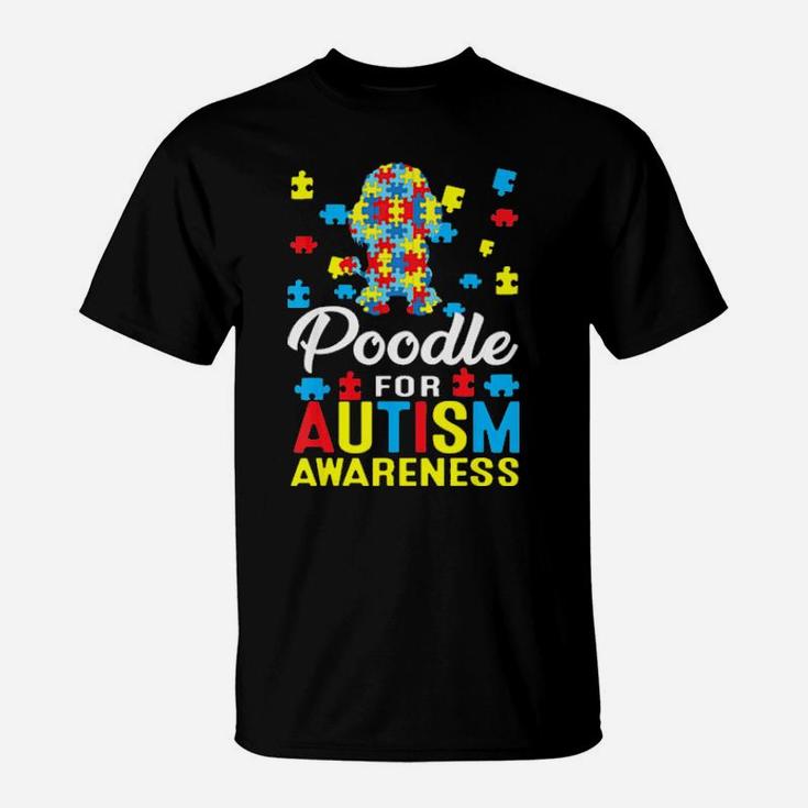 Poodle For Autism Awareness  Dog Lover Gift Puzzle T-Shirt
